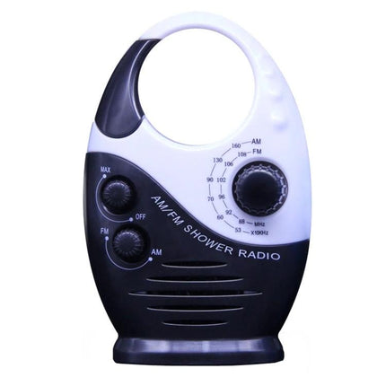Sayin Portable Waterproof AM/FM Radio for Everyday Use by Seniors - compact ABS shower radio with dial and volume knobs for easy listening