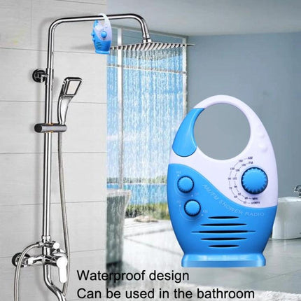 Sayin Portable Waterproof AM/FM Radio for Everyday Use by Seniors - blue waterproof shower radio for seniors
