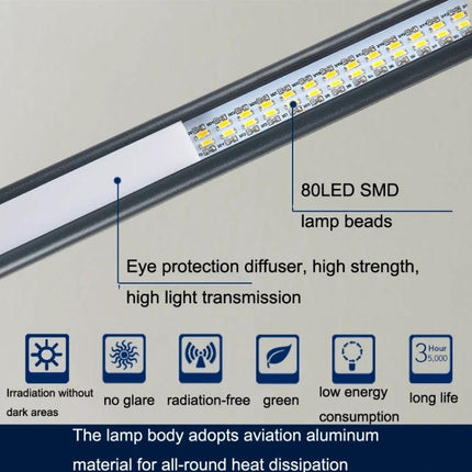 Clip-On Lamp for Daily Study and Desk Sessions at Home showing 80LED SMD strip, clip attachment and eye-protection diffuser for focused desk lighting