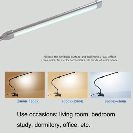 Clip-On Lamp for Daily Study and Desk Sessions at Home – flexible clip light with adjustable color temperatures for reading, study, bedroom, office