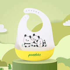 Silicone Baby Bib with Waterproof Design - Ultra-Thin and Adjustable Saliva Towel Baby Panda