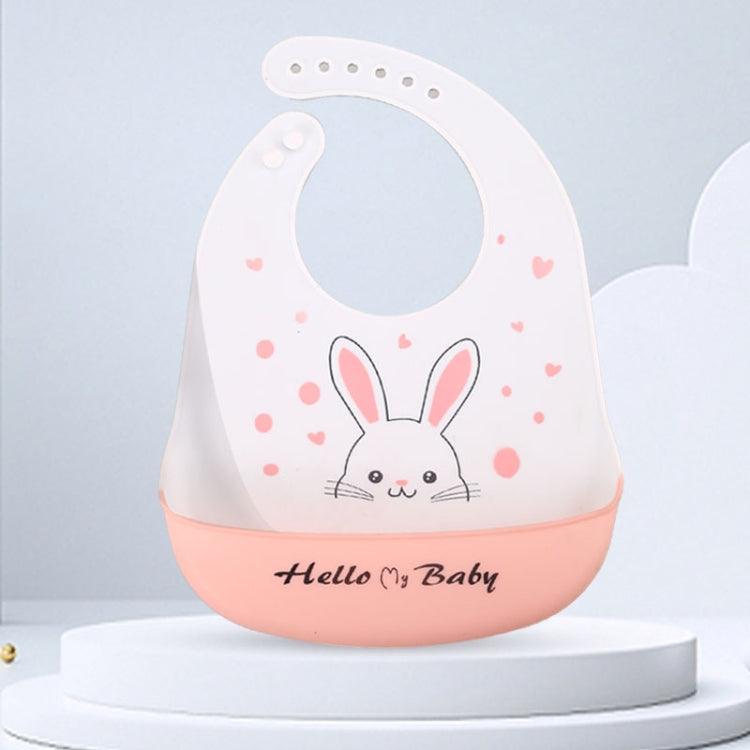 Silicone Baby Bib with Waterproof Design - Ultra-Thin and Adjustable Saliva Towel Rabbit BATT2