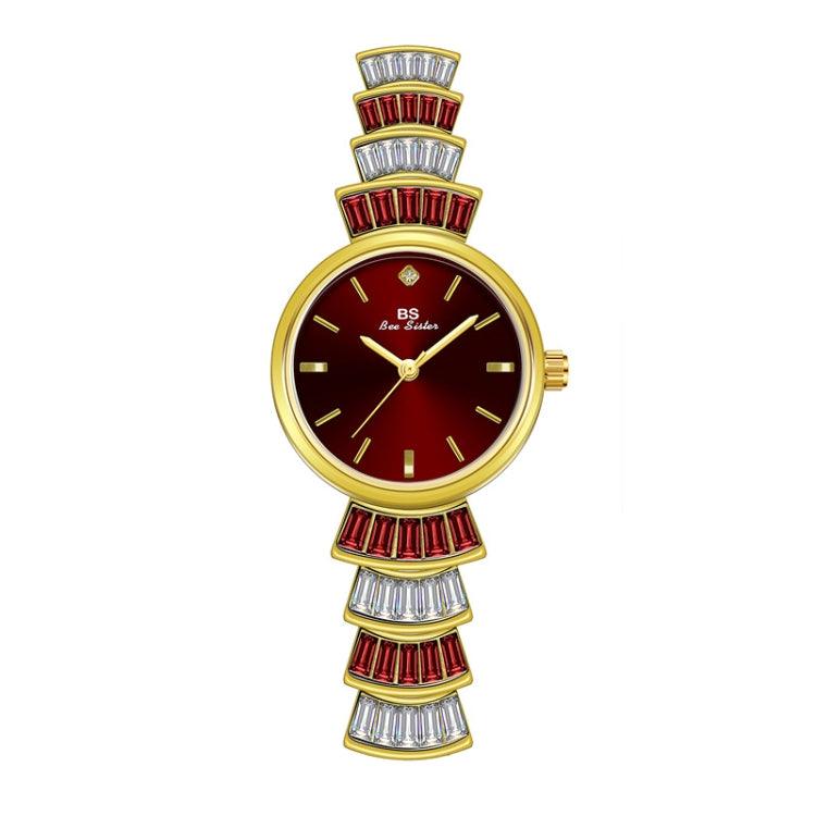 BS Bee Sister FA1700 Ladies Symphony Wrist Watch with Diamond Inlay and Color-Changing Sun Pattern