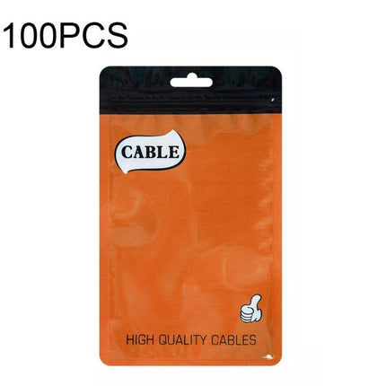 Thickened Plastic Ziplock Bags for Data Cable Storage, 100 Pack - orange resealable pouch for organizing and protecting cables and USB drives