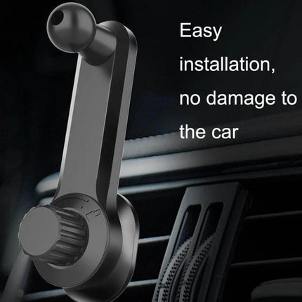 Car Air Vent Phone Holder Rotatable 13mm Ball Head mounted on bar vent, one-handed installation, secure grip without blocking airflow