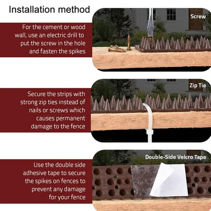 Plastic Bird Repellent Thorns Anti Climb Nails for Fences Brown | Syndmart