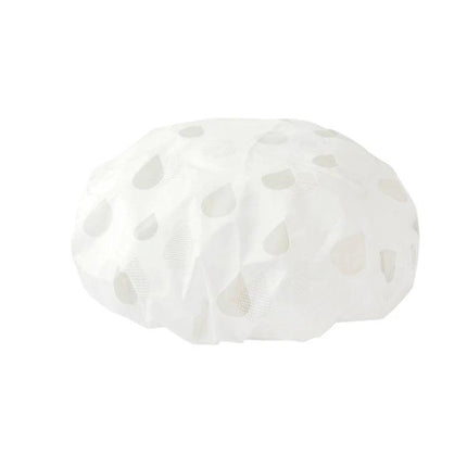 Comfortable Shower Hat for Women's Daily Bathing Protection - white PEVA waterproof shower cap keeping hair dry and out of the way