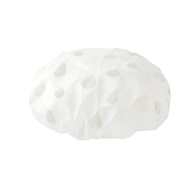 Comfortable Shower Hat for Women's Daily Bathing Protection - white PEVA waterproof shower cap keeping hair dry and out of the way