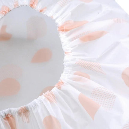 Comfortable Shower Hat for Women's Daily Bathing Protection - PEVA waterproof shower cap with elastic band, lightweight polka dot design