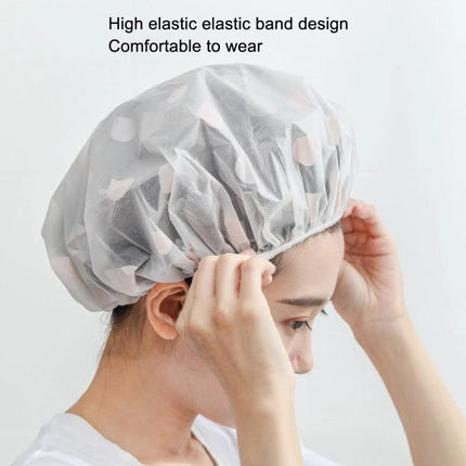 Comfortable Shower Hat for Women's Daily Bathing Protection - PEVA waterproof shower cap with high elastic band, keeps hair dry during quick showers and treatments
