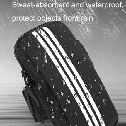 Waterproof Running Arm Bag For Phone with breathable mesh, large zipper pocket, sweatproof design and strap for running in rain