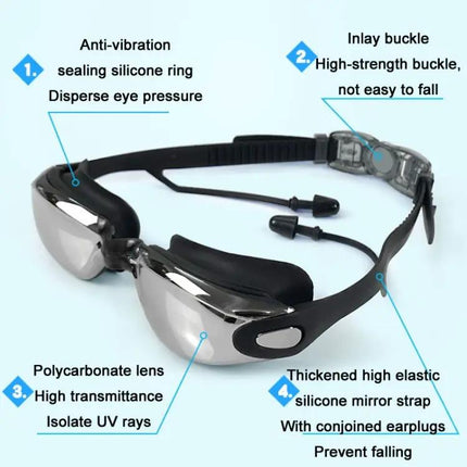 HAIZID Myopia Swimming Goggles Anti-Fog Waterproof Silicone | Syndmart