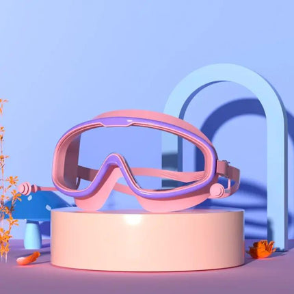 Kids Large Frame Anti Fog Waterproof Goggles With Earplugs