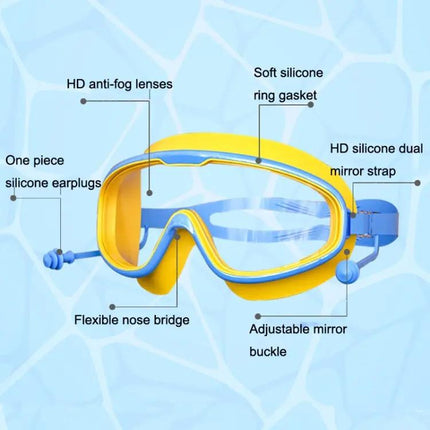Kids Large Frame Anti Fog Waterproof Goggles With Earplugs