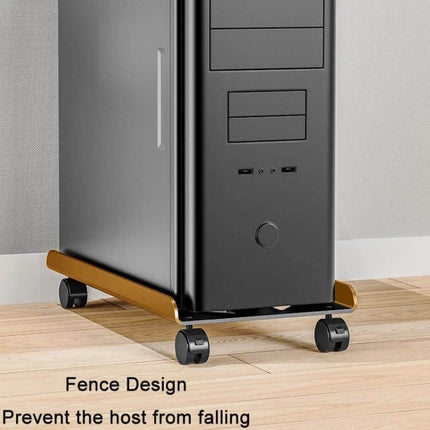 Removable Heightened Shelf for Office Desktop Computer Hosts - cold rolled steel elevated caster stand protecting host from floor and moisture