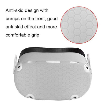 Shockproof Silicone Cover for Oculus Quest 2 in Multiple Colors - white anti-skid honeycomb grip protecting front of VR headset