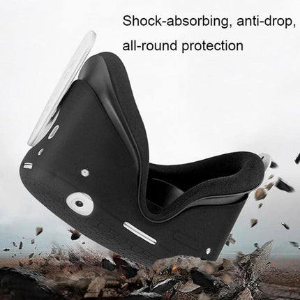 Shockproof Silicone Cover for Oculus Quest 2 in Multiple Colors - black shock-absorbing protective silicone case for VR headset