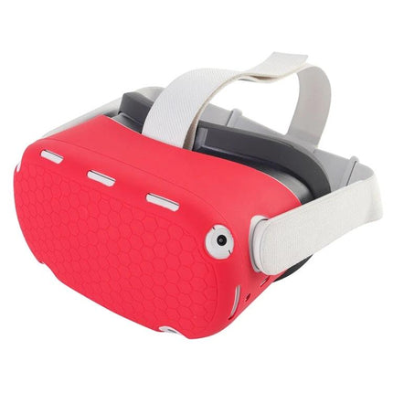 Shockproof Silicone Cover for Oculus Quest 2 in Multiple Colors red silicone protective cover on VR headset
