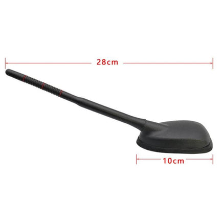 Amplified Car Radio Antenna for GPS, FM, AM, and DAB Signals – 28cm black shark-fin style antenna with 10cm base for improved reception