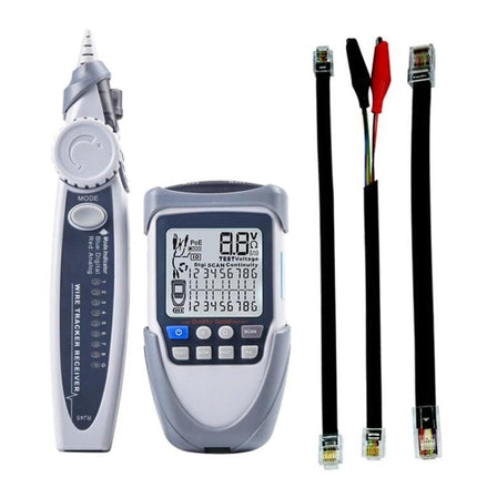 Multi-Function Network Cable Tester for POE and Wire Systems handheld tester kit with LCD, tone probe and RJ45/RJ11 test leads