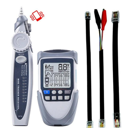 Multi-Function Network Cable Tester for POE and Wire Systems handheld tester kit with tone probe, LCD display and RJ45 test leads