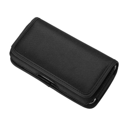 Oxford Cloth Phone Case With Belt Attachment For Everyday On The Go - black wear-resistant nylon belt pouch for hands-free daily use