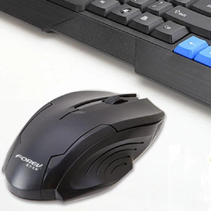 Ergonomic Wired Optical Mouse for Business and Office Tasks - black ergonomic wired mouse with anti-slip grooves beside keyboard