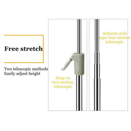 Adjustable Photography Backdrop Stand for Studio Sessions showing telescopic stainless steel poles and snap-in height adjustment