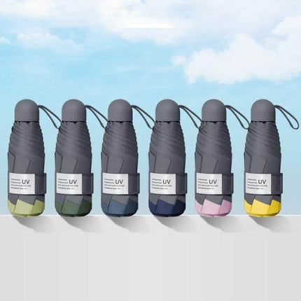 Compact Five-Fold Sunscreen Umbrella for Everyday Protection in compact folded design with high-density UV-blocking fabric
