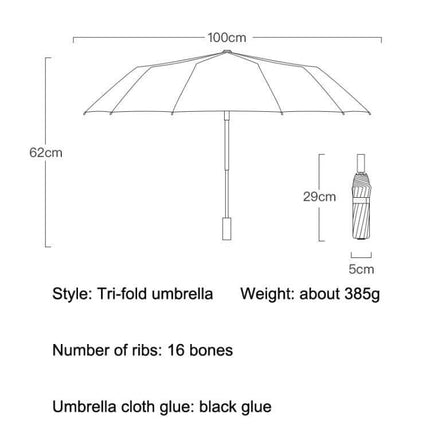 Retro Style Wooden Handle Folding Sunscreen Parasol compact tri-fold umbrella with wooden handle, 100cm canopy, 62cm height, 29cm folded