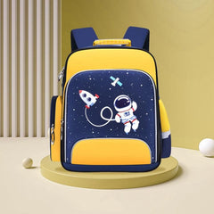 Lightweight Cartoon School Backpack for Kids with Reflective Safety Features and Load-Reducing Design