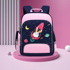 Lightweight Cartoon School Backpack for Kids with Reflective Safety Features and Load-Reducing Design