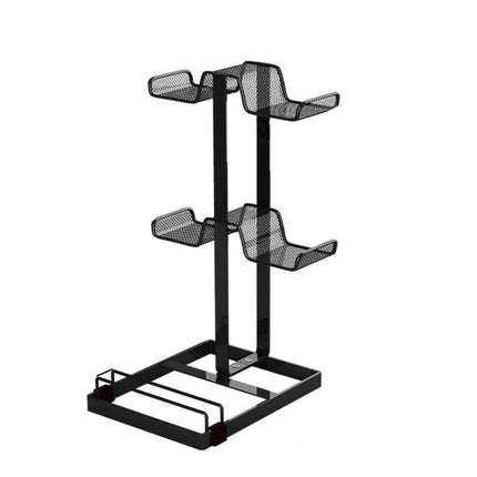 Desktop Gaming Organizer Bracket In Black For Small Desks, carbon steel headset and controller holder with silicone base