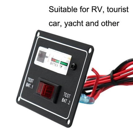 Marine Grade Dual Battery Pointer Voltmeter for Boats and RVs mounted panel with test switches and wiring