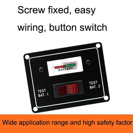 Marine Grade Dual Battery Pointer Voltmeter for Boats and RVs mounted panel with battery gauge and test switch, screw-fixed easy wiring