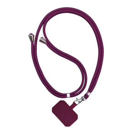 Adjustable Phone Lanyard Set of 2 with Detachable Neck Cord in plum color showing detachable clip and adjustable cord for hands-free phone carrying