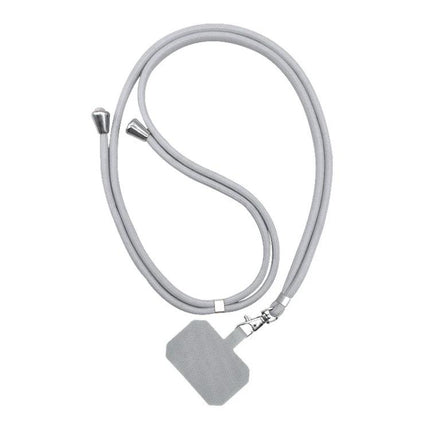 Adjustable Phone Lanyard Set of 2 with Detachable Neck Cord — gray detachable neck cord and clip for hands-free phone carry