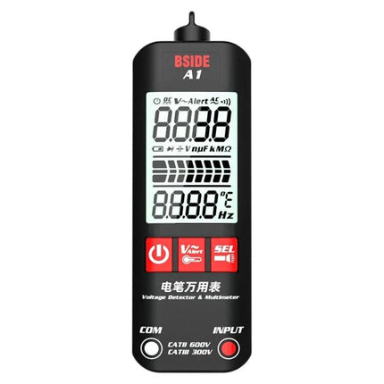 BSIDE A1 Handheld Voltage Multimeter for Electrical Testing - compact handheld voltage detector with digital display for live wire and circuit testing