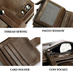 HUMERPAUL hu828 Multi-Card Zipper Leather Wallet & Handbag