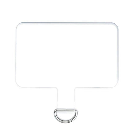 Universal Phone Lanyard Set with Secure Attachment for Daily Use showing transparent attachment piece with D-ring