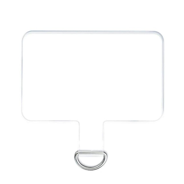 Universal Phone Lanyard Set with Secure Attachment for Daily Use showing transparent attachment piece with D-ring