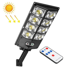 E-SMARTER Solar-Powered Dual Row LED Garden Sensor Light with Remote Control