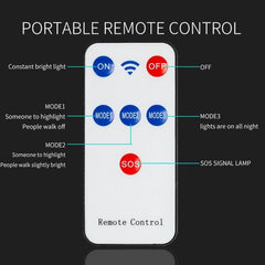 E-SMARTER Solar-Powered Dual Row LED Garden Sensor Light with Remote Control