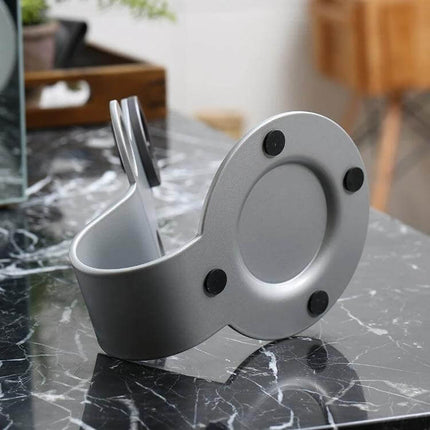 Punch Free Standing Hair Dryer Stand For Dyson Silver on marble salon station, mild steel polished silver hands-free holder