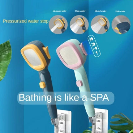 Adjustable Handheld Shower Head for Daily Home Bathing Needs showing two color options and multiple spray modes for easy home bathing