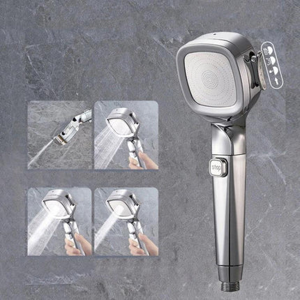 Adjustable Handheld Shower Head for Daily Home Bathing Needs - chrome multi-mode spray with stop button