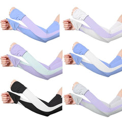 Cool Ice Silk UV Defense Arm Sleeves for Summer Sports - 1 Pair