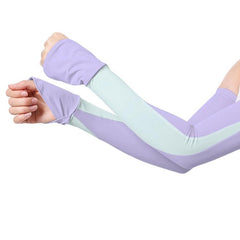 Cool Ice Silk UV Defense Arm Sleeves for Summer Sports - 1 Pair