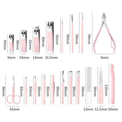 Stainless Steel Nail Care Kit with Eyebrow Trimmer - Multiple Color Options