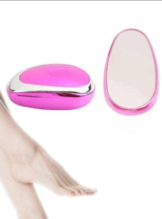 Gentle Crystal Epilator - Painless Hair Removal and Exfoliation Device for All Skin Types Rose Red